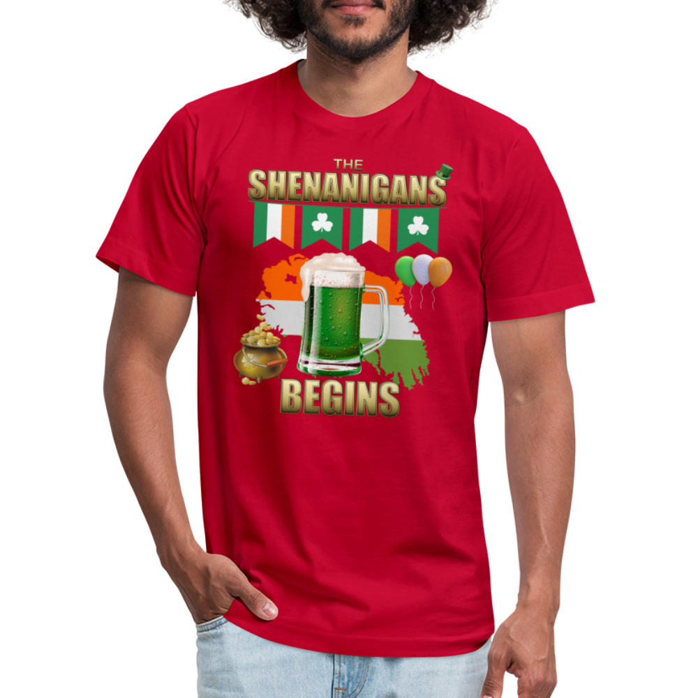The Shenanigans Begins, St Patrick Day Shirt, Shamrock Shirt, Irish Shirt, Lucky Shirt, St Patricks Shirt, St Patricks Day Tee, St Patricks Day Gifts - red