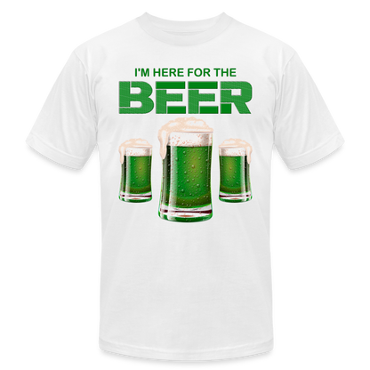 I'm Here For The Beer, Beer Drinking Shirt, Green Beer, St Patrick Day Shirt, Shamrock Shirt, Irish Shirt, Lucky Shirt, St Patricks Shirt, St Patricks Day Tee, St Patricks Day Gifts - white