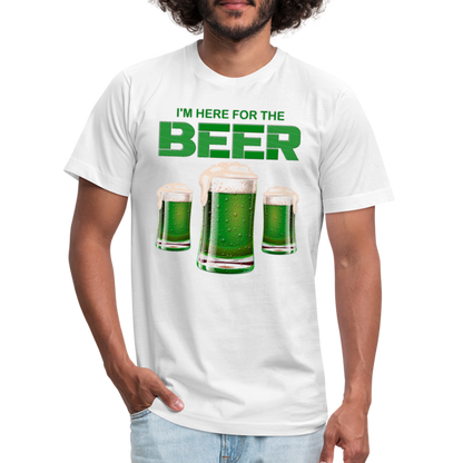 I'm Here For The Beer, Beer Drinking Shirt, Green Beer, St Patrick Day Shirt, Shamrock Shirt, Irish Shirt, Lucky Shirt, St Patricks Shirt, St Patricks Day Tee, St Patricks Day Gifts - white