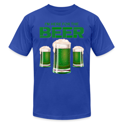 I'm Here For The Beer, Beer Drinking Shirt, Green Beer, St Patrick Day Shirt, Shamrock Shirt, Irish Shirt, Lucky Shirt, St Patricks Shirt, St Patricks Day Tee, St Patricks Day Gifts - royal blue