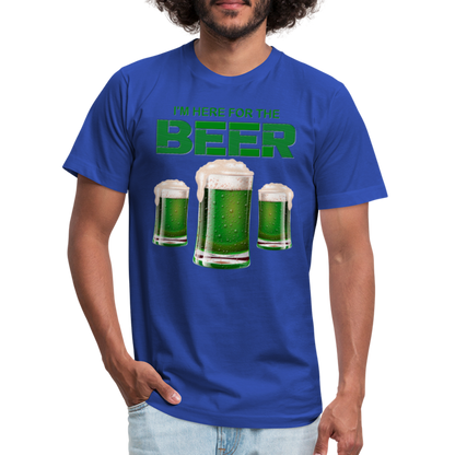 I'm Here For The Beer, Beer Drinking Shirt, Green Beer, St Patrick Day Shirt, Shamrock Shirt, Irish Shirt, Lucky Shirt, St Patricks Shirt, St Patricks Day Tee, St Patricks Day Gifts - royal blue