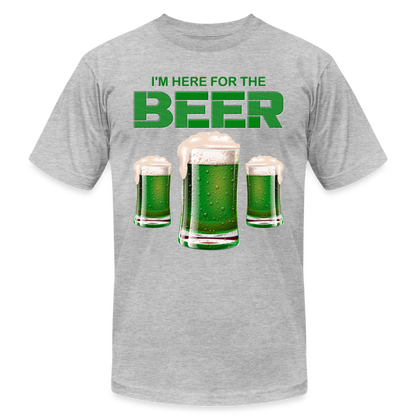 I'm Here For The Beer, Beer Drinking Shirt, Green Beer, St Patrick Day Shirt, Shamrock Shirt, Irish Shirt, Lucky Shirt, St Patricks Shirt, St Patricks Day Tee, St Patricks Day Gifts - heather gray
