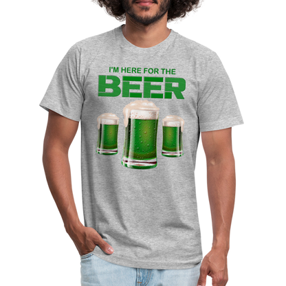 I'm Here For The Beer, Beer Drinking Shirt, Green Beer, St Patrick Day Shirt, Shamrock Shirt, Irish Shirt, Lucky Shirt, St Patricks Shirt, St Patricks Day Tee, St Patricks Day Gifts - heather gray
