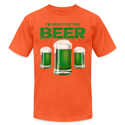 I'm Here For The Beer, Beer Drinking Shirt, Green Beer, St Patrick Day Shirt, Shamrock Shirt, Irish Shirt, Lucky Shirt, St Patricks Shirt, St Patricks Day Tee, St Patricks Day Gifts - orange