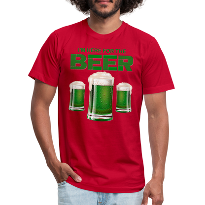 I'm Here For The Beer, Beer Drinking Shirt, Green Beer, St Patrick Day Shirt, Shamrock Shirt, Irish Shirt, Lucky Shirt, St Patricks Shirt, St Patricks Day Tee, St Patricks Day Gifts - red