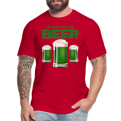 I'm Here For The Beer, Beer Drinking Shirt, Green Beer, St Patrick Day Shirt, Shamrock Shirt, Irish Shirt, Lucky Shirt, St Patricks Shirt, St Patricks Day Tee, St Patricks Day Gifts - red