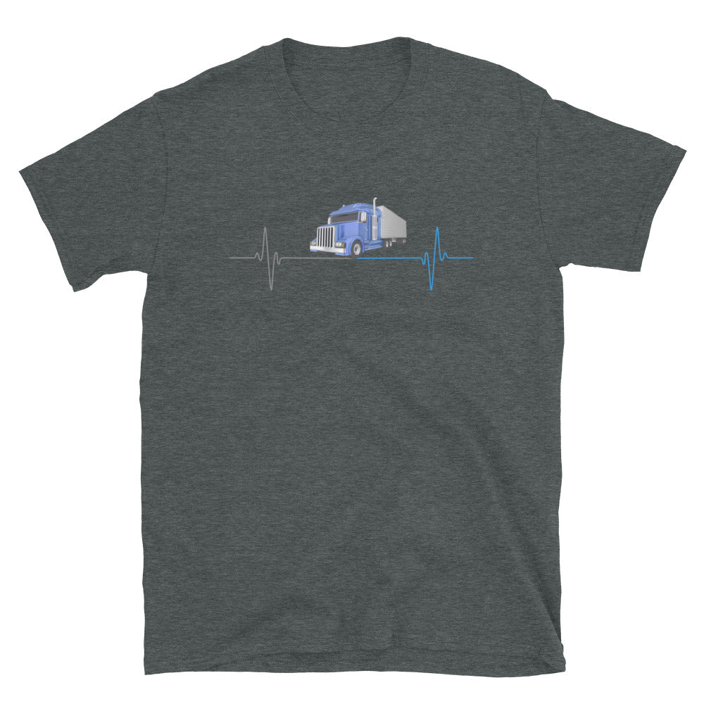 Gift For Truck Drivers, Truck Heartbeat Shirt, Big Rig Trucker Gift, Truck Lover, Trucker T-Shirt, Pick-Up Truck, Trucking, Fathers Day Gift T Shirt