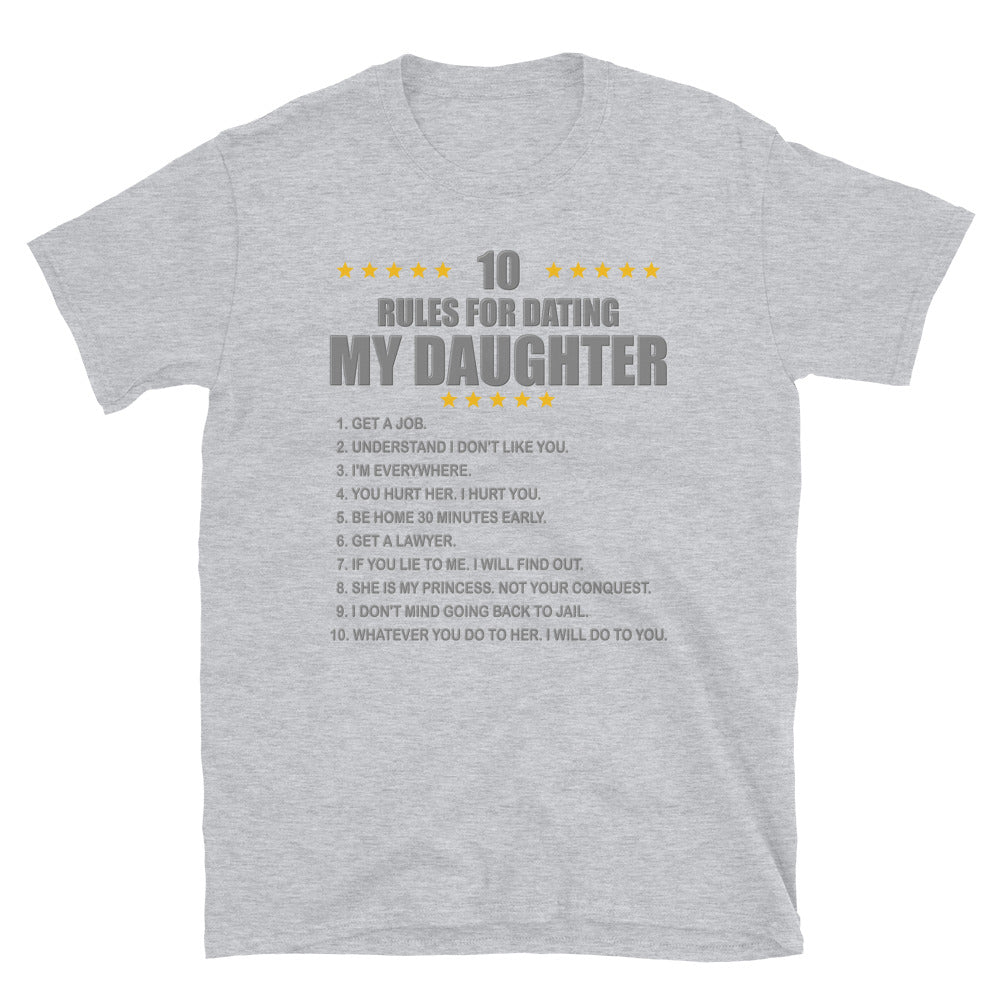 Gift For Father, Gift For Daddy, Rules For Dating My Daughter T shirt, Shirt T-Shirt Gift For Father, Gift For Dad, Number One Star Dad For Him
