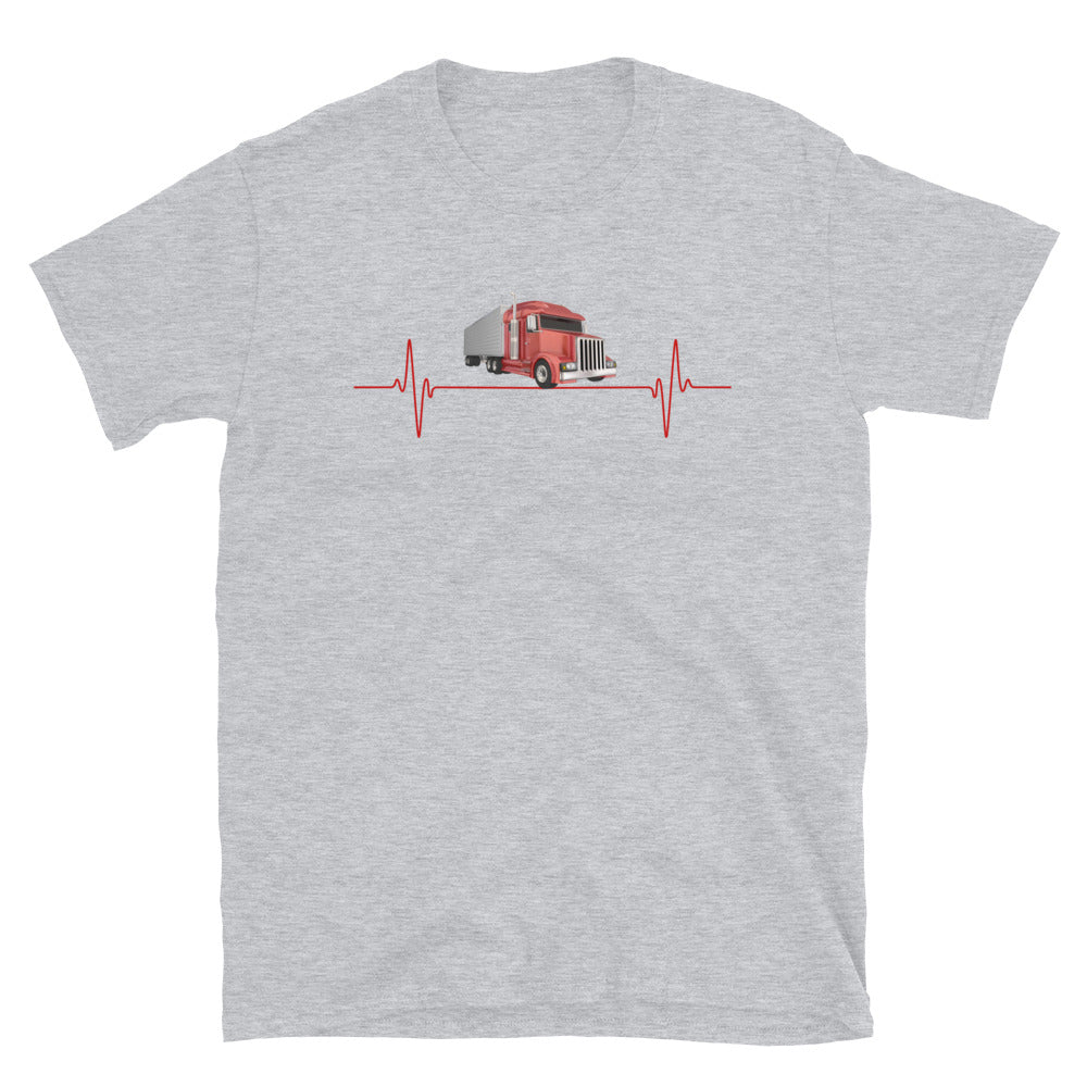 Truck Lover, Truck Heartbeat Shirt, Gift For Truck Drivers, Big Rig Trucker Gift, Trucker T-Shirt, Trucking, Fathers Day Gift T Shirt